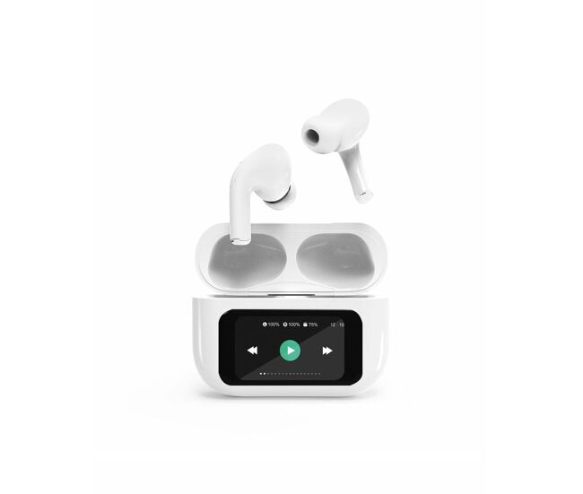 Écouteurs gembird tws-lcd-anc-01-w blanc