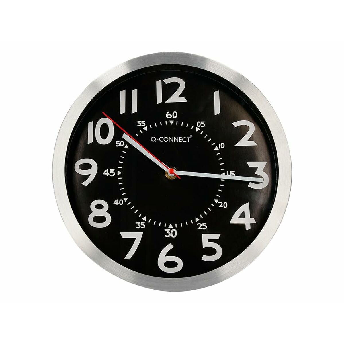 Relógio de parede q-connect kf16948 preto ø 25 cm metal