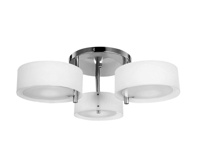 Homcom candeeiro de teto moderno candeeiro suspenso com ecrã em acrílico e suporte para lâmpada e27 candeeiro para sala de estar dormitório sala de jantar ø64x20 cm blanc