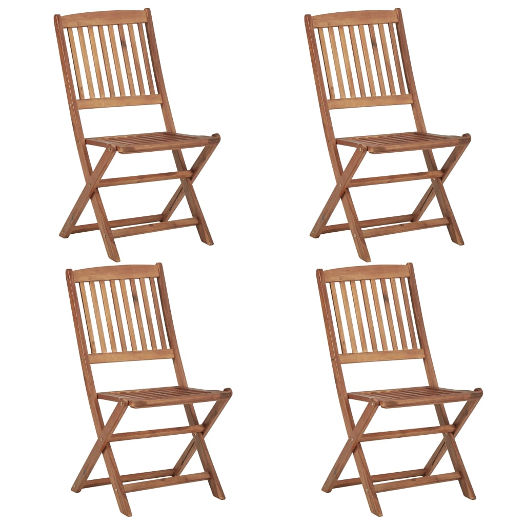 Vidaxl cadeiras de jardim dobráveis 4 pcs madeira de acácia maciça