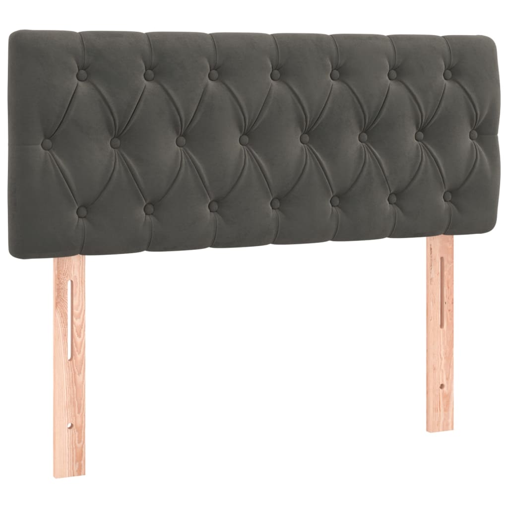 Vidaxl cabeceira de cama veludo 100x7x78/88 cm cinzento-escuro