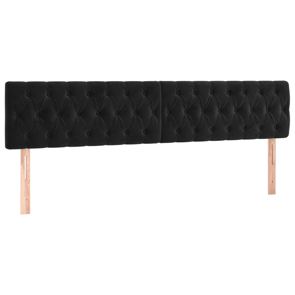 Vidaxl cabeceira de cama 2 pcs veludo 90x7x78/88 cm noir