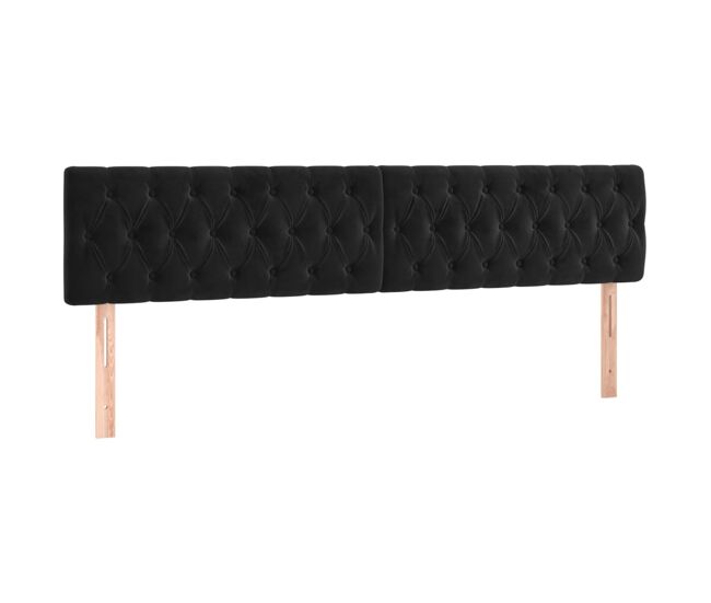 Vidaxl cabeceira de cama 2 pcs veludo 90x7x78/88 cm noir