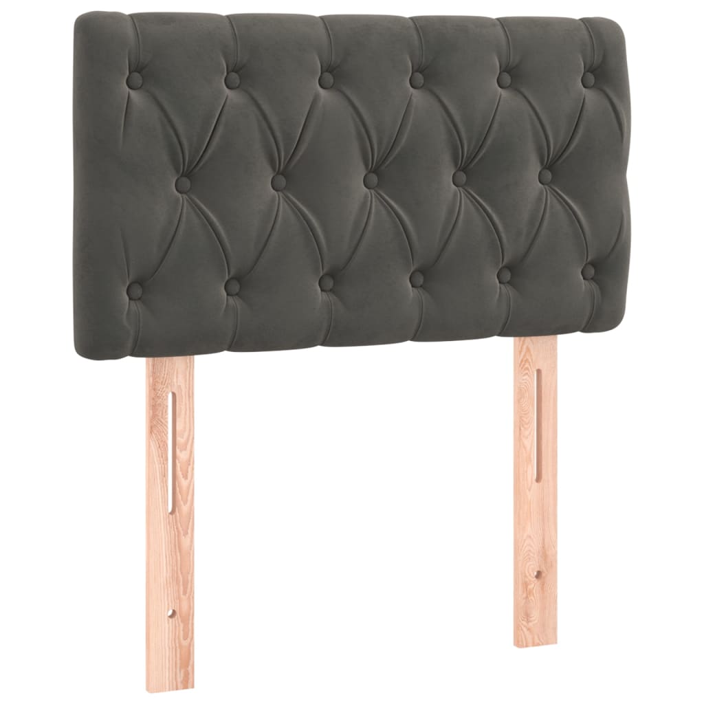 Vidaxl cabeceira de cama veludo 80x7x78/88 cm cinzento-escuro