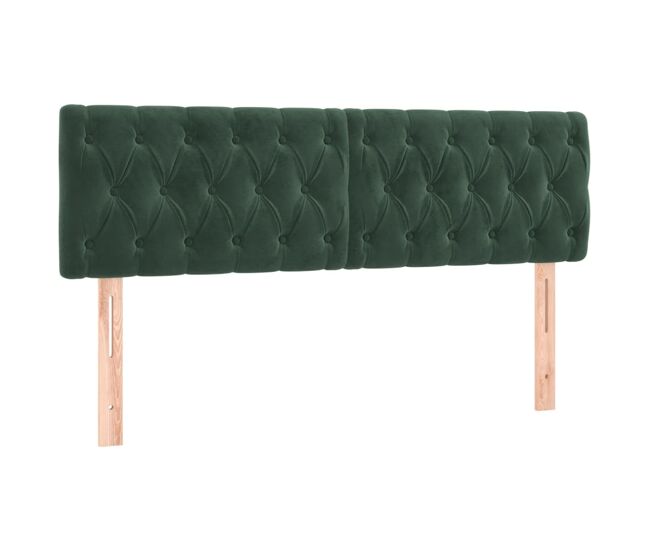 Vidaxl cabeceira de cama 2 pcs veludo 80x7x78/88 cm verde-escuro