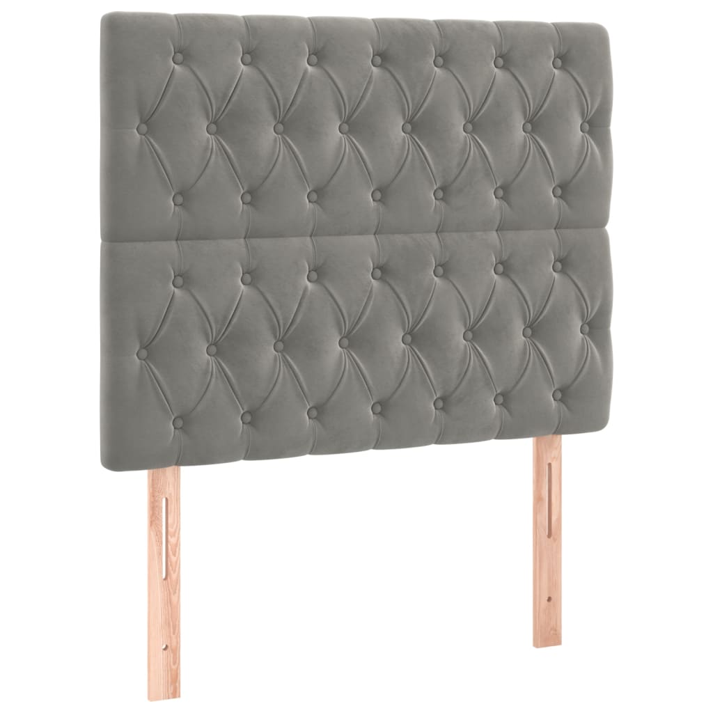 Vidaxl cabeceira cinza claro 100x7x118/128 cm veludo
