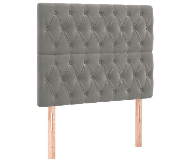 Vidaxl cabeceira cinza claro 100x7x118/128 cm veludo