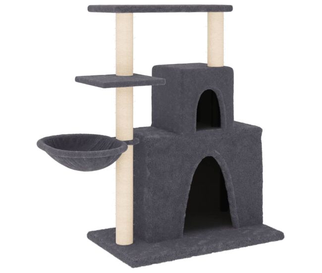 Vidaxl árvore p/ gatos c/ postes arranhadores sisal 83 cm cinza-escuro