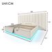 Cama de casal de pu com armazenamento 247x211 Cama de casal de pu com armazenamento 247x211 Branco