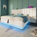 Cama de casal de pu com armazenamento 247x211 Cama de casal de pu com armazenamento 247x211 Branco