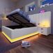 Cama de casal de pu com armazenamento 247x211 Cama de casal de pu com armazenamento 247x211 Branco