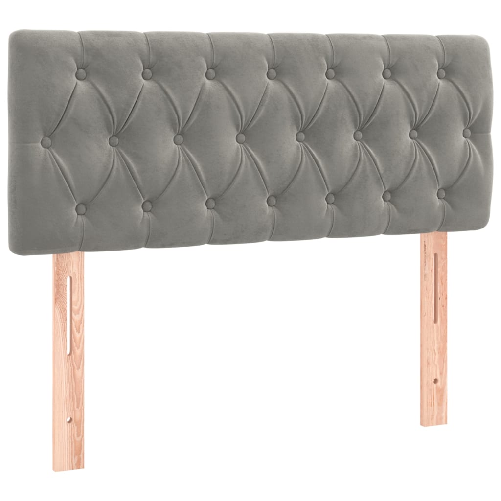 Vidaxl cabeceira de cama veludo 90x7x78/88 cm cinzento-claro