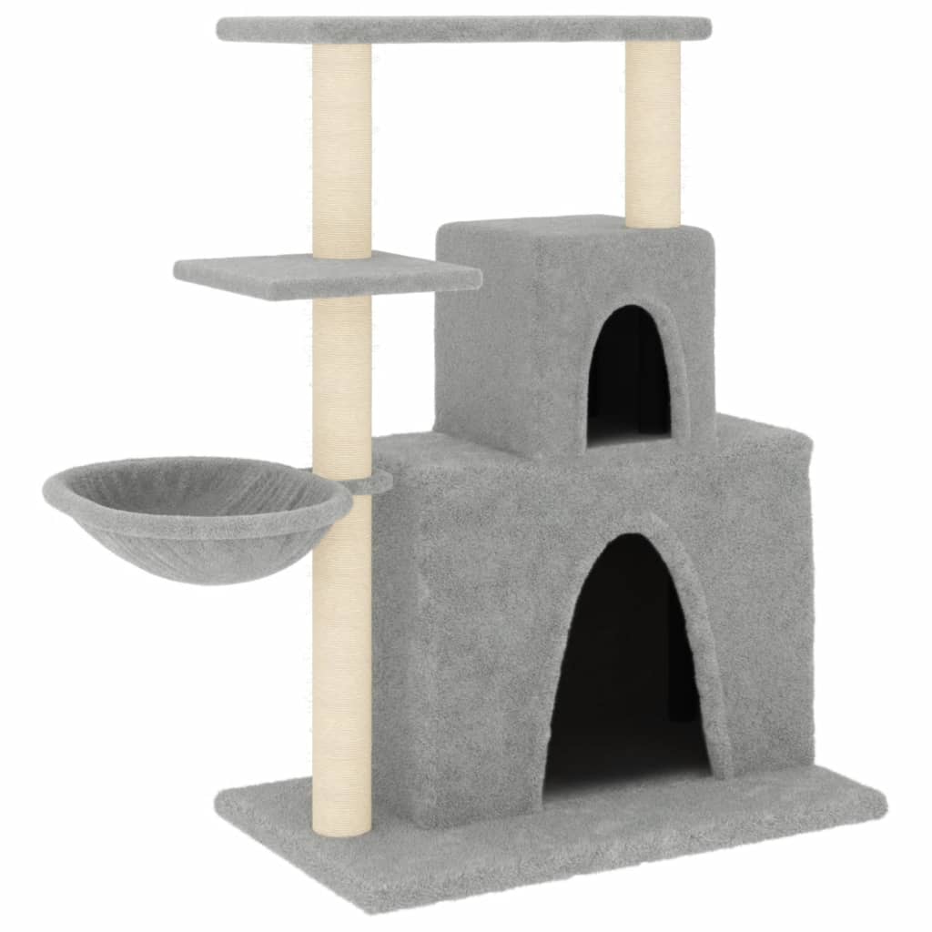 Vidaxl árvore p/ gatos c/ postes arranhadores sisal 83 cm cinza-claro