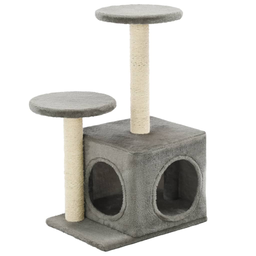 Vidaxl árvore para gatos c/postes arranhadores sisal 60 cm cinzento