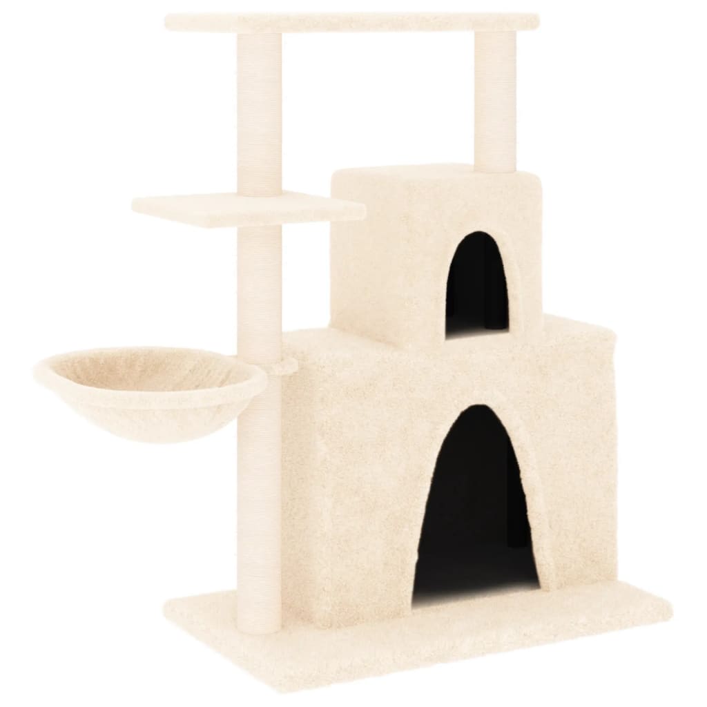Vidaxl árvore para gatos c/ postes arranhadores sisal 83 cm cor creme