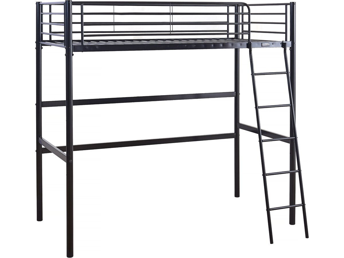 Cama alta de metal "alora" - 90 x 190 cm - noir