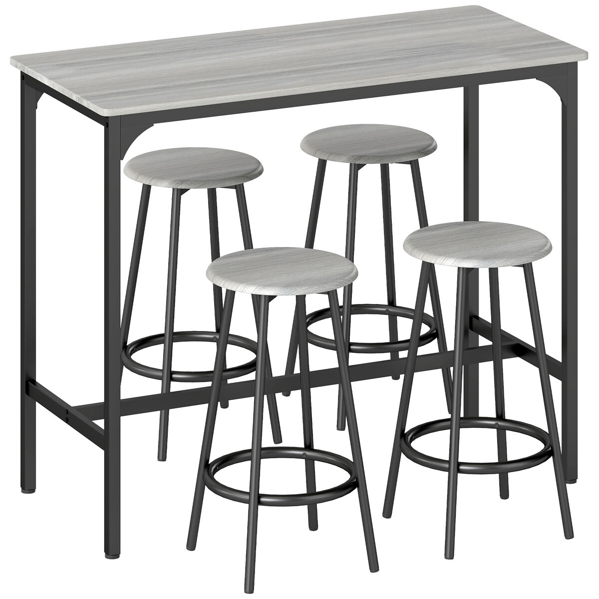 Conjunto de Móveis Altos de Bar MDF e Metal HOMCOM, casa - mesas