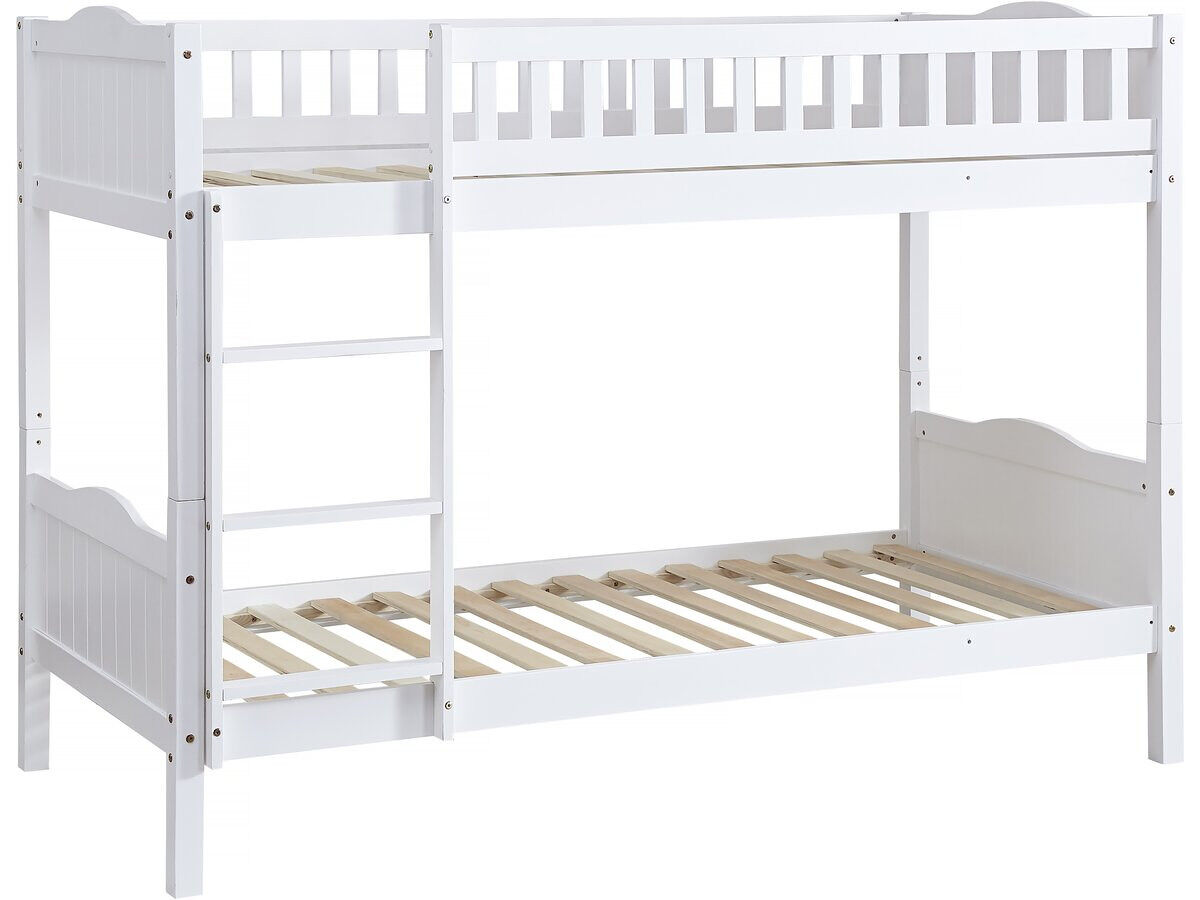 Beliche infantil "gabriel" - madeira - blanc - 90 x 190 cm