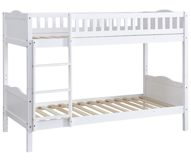 Beliche infantil "gabriel" - madeira - blanc - 90 x 190 cm