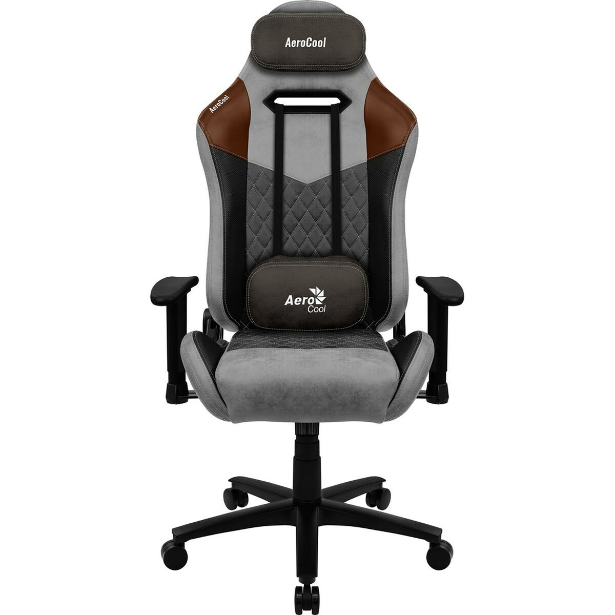 Cadeira de gaming aerocool duke aerosuede 180o preto cinzento