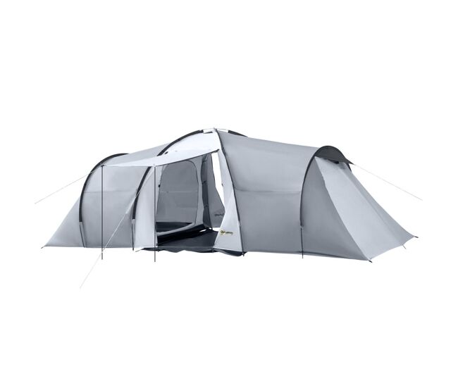Outsunny tenda de campismo familiar para 4-6 pessoas tenda de campismo dobrável com 2 janelas e bolsa de transporte impermeável anti-uv para