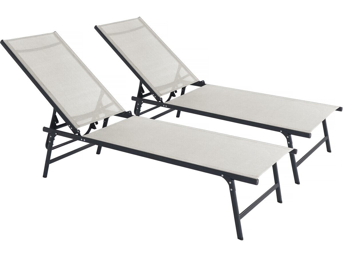 Conjunto de 2 espreguiçadeiras metálicas "Sublima"