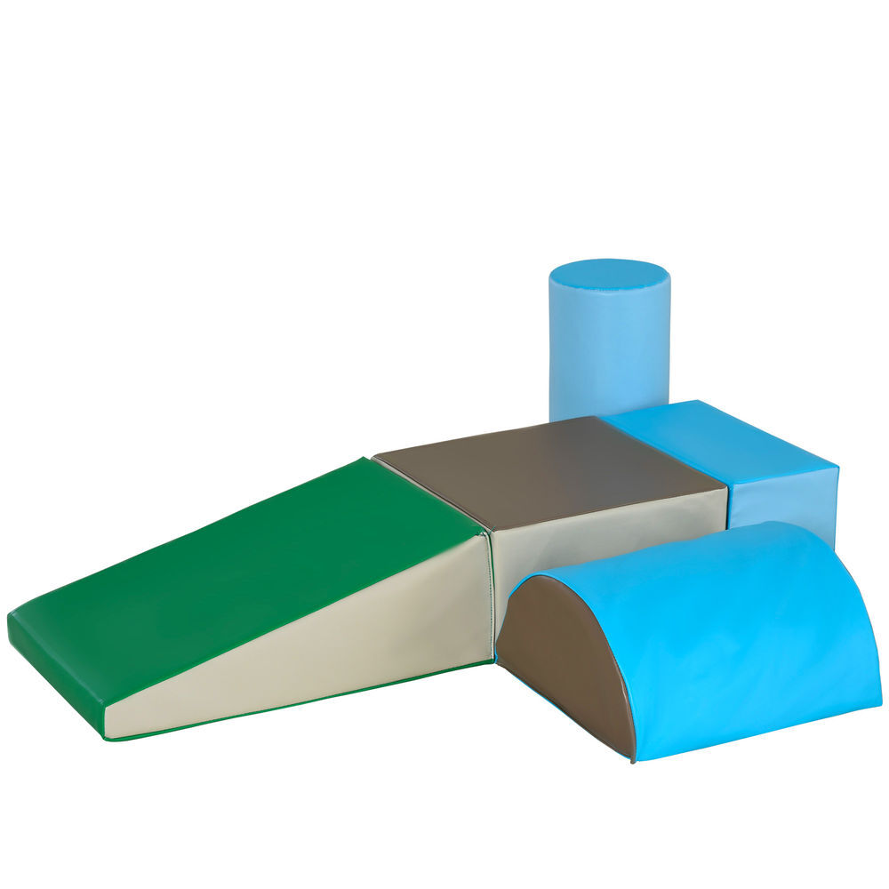 Homcom conjunto de 5 blocos de espuma para crianças, blocos de psicomotricidade, figuras de construção, brinquedo educativo para escalar e gatinharem,