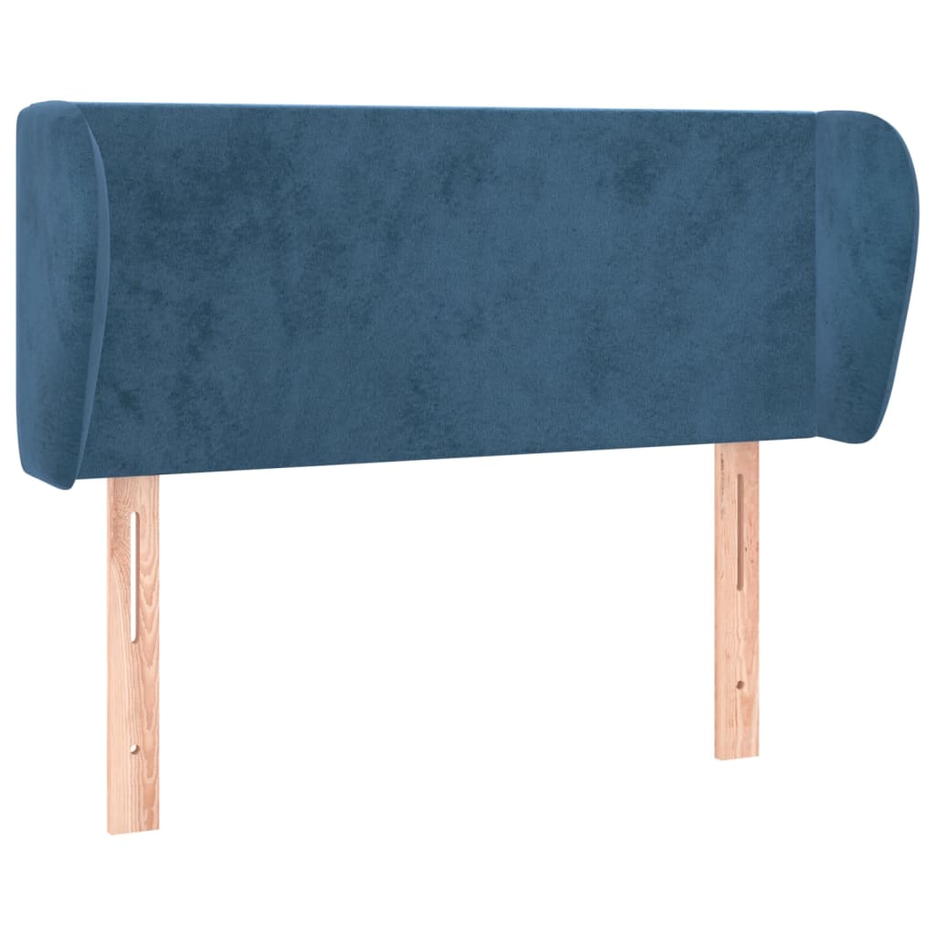 Vidaxl cabeceira de cama c/ abas veludo 93x23x78/88 cm azul-escuro