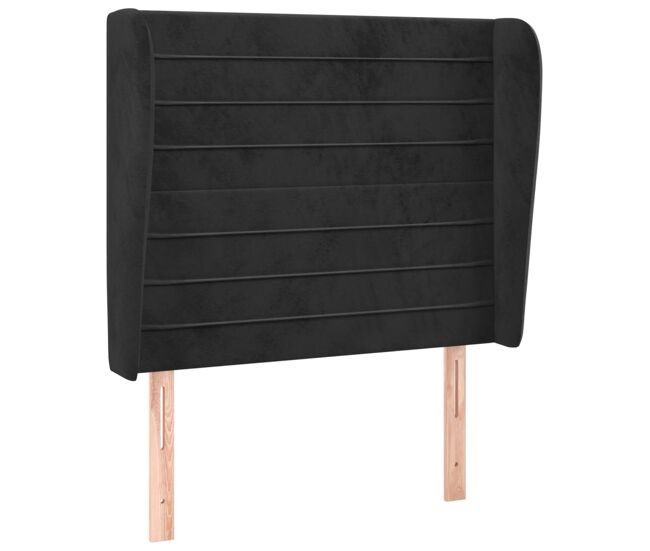 Vidaxl cabeceira de cama c/ abas veludo 93x23x118/128 cm preto
