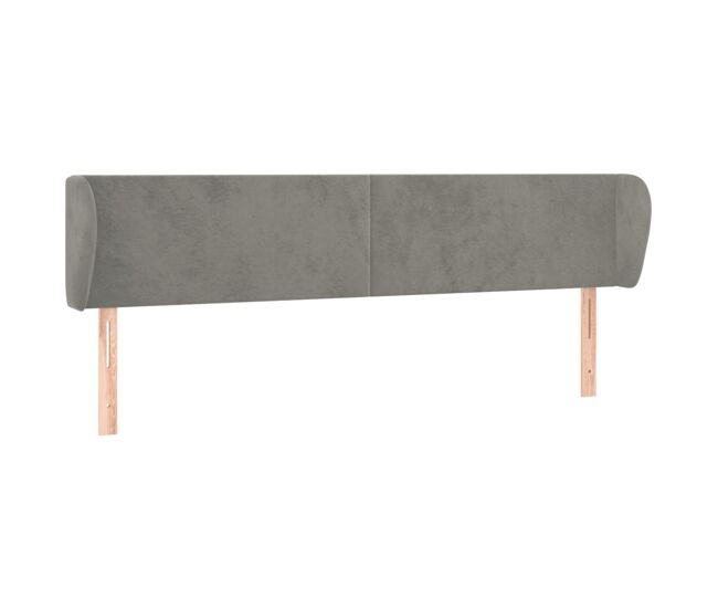 Vidaxl cabeceira de cama c/ abas veludo 203x23x78/88 cm cinzento-claro