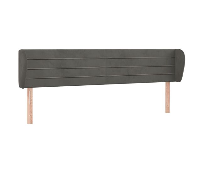 Vidaxl cabeceira de cama c/ abas veludo 163x23x78/88cm cinzento-escuro