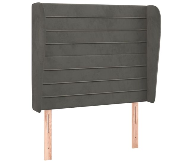 Vidaxl cabeceira cama c/ abas veludo 83x23x118/128 cm cinzento-escuro