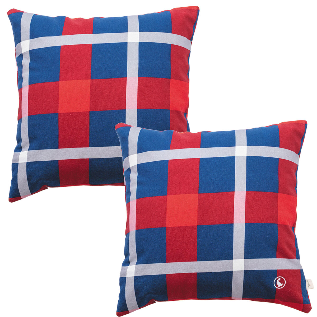 Conjunto de 2 almofadas 40x40cm 100% algodão 300gsm xadrez el ganso quadrados