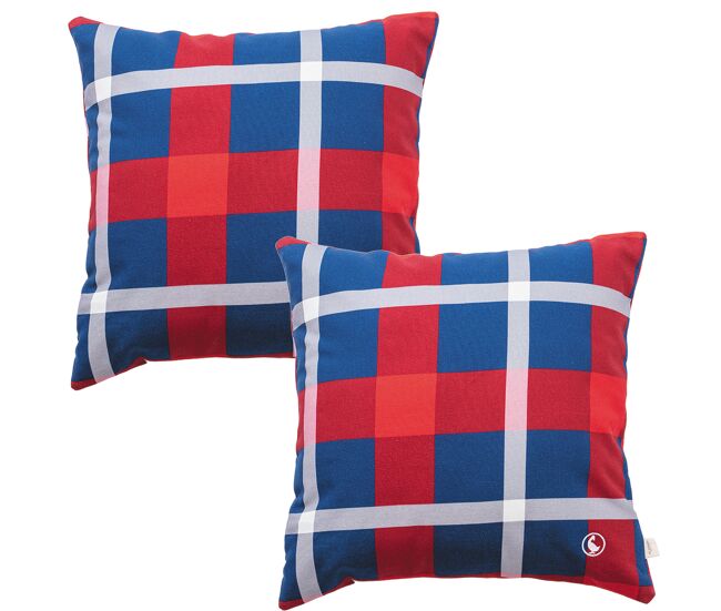 Conjunto de 2 almofadas 40x40cm 100% algodão 300gsm xadrez el ganso quadrados