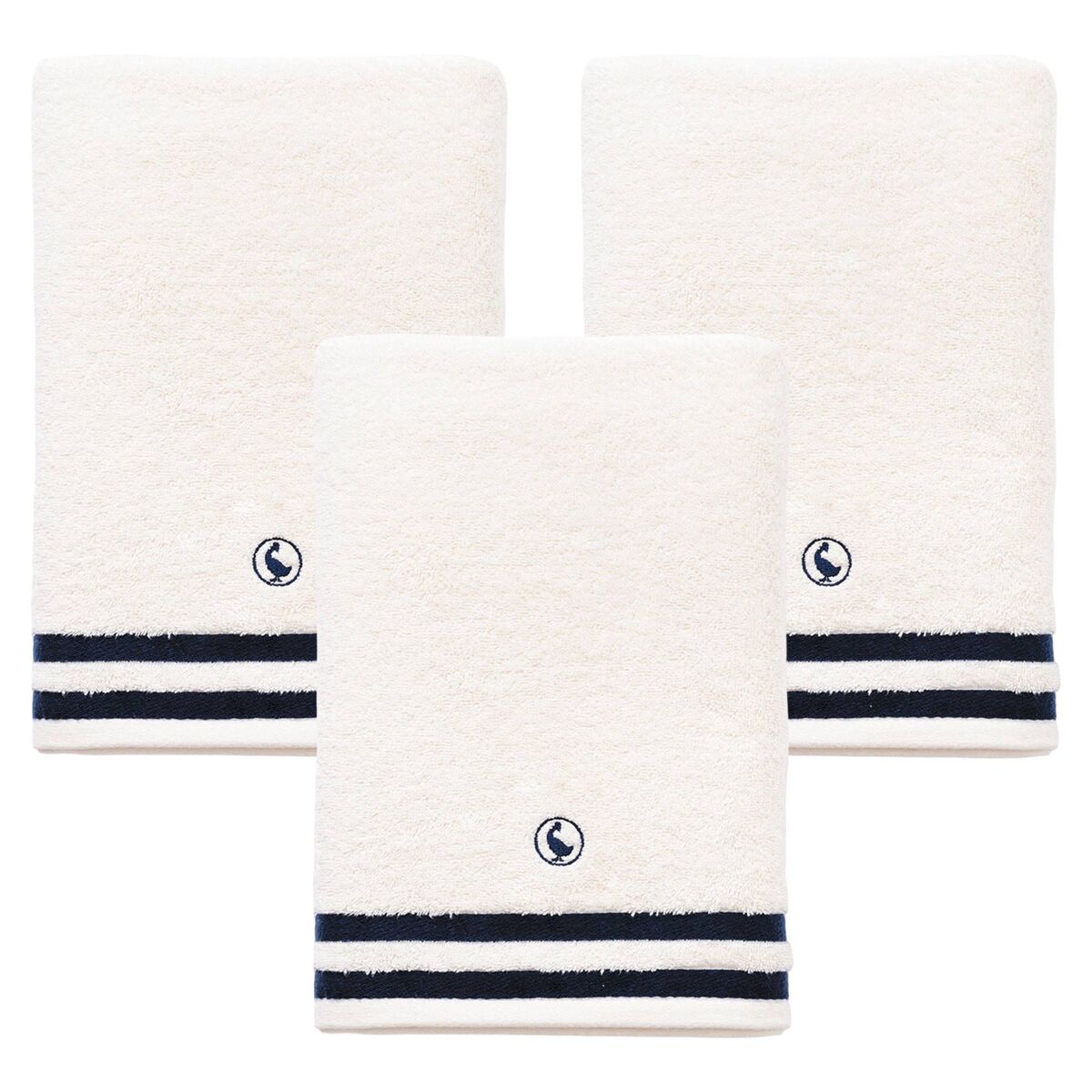 Conjunto de 3 toalhas em algodão 70x140cm off-white 500gsm el ganso