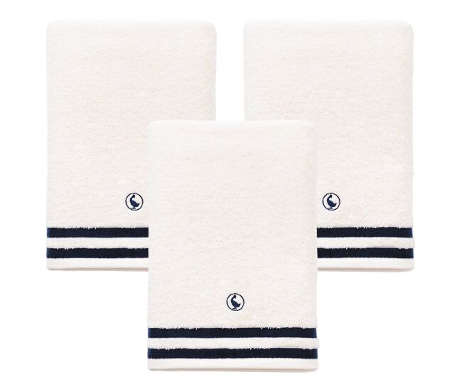 Conjunto de 3 toalhas em algodão 70x140cm off-white 500gsm el ganso