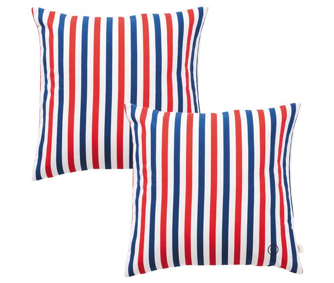 Conjunto de 2 almofadas 40x40cm 100% algodão 300gsm listrado yale el ganso