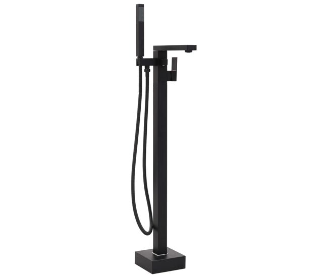 Vidaxl torneira de pé para banheira aço inoxidável 90 cm preto