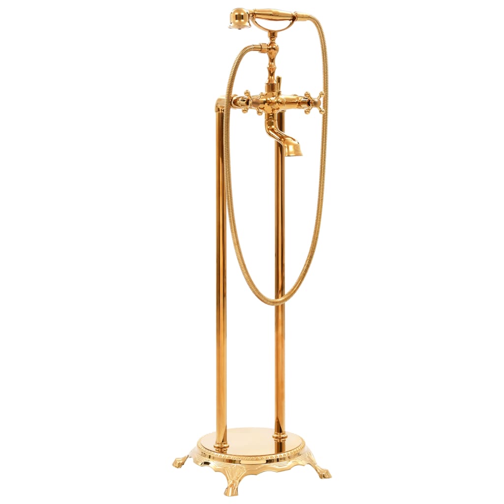 Vidaxl torneira de pé para banheira aço inoxidável 99,5 cm dourado