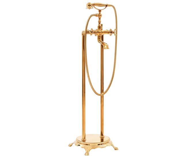 Vidaxl torneira de pé para banheira aço inoxidável 99,5 cm dourado