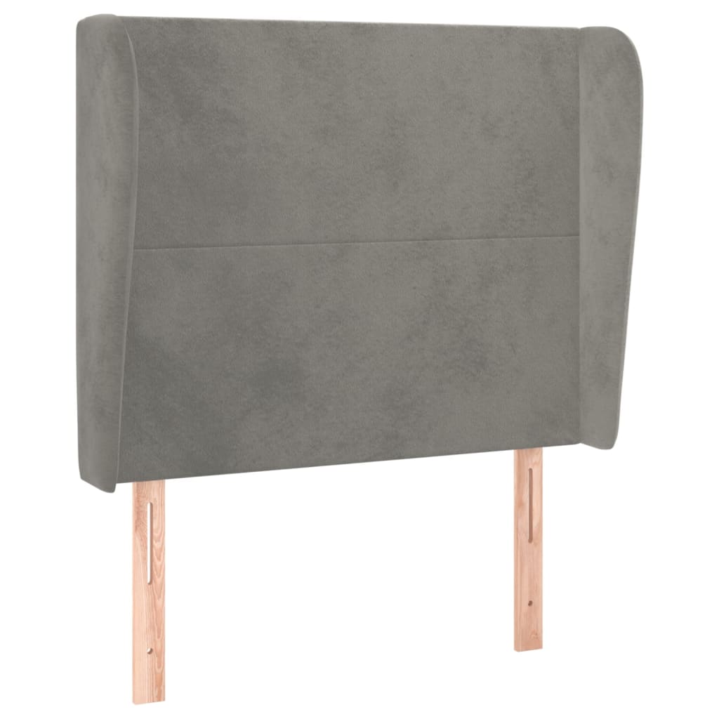 Vidaxl cabeceira cama c/ abas veludo 103x23x118/128 cm cinzento-claro