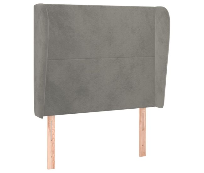 Vidaxl cabeceira cama c/ abas veludo 103x23x118/128 cm cinzento-claro