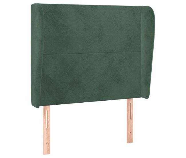 Vidaxl cabeceira cama c/ abas veludo 93x23x118/128 cm verde-escuro