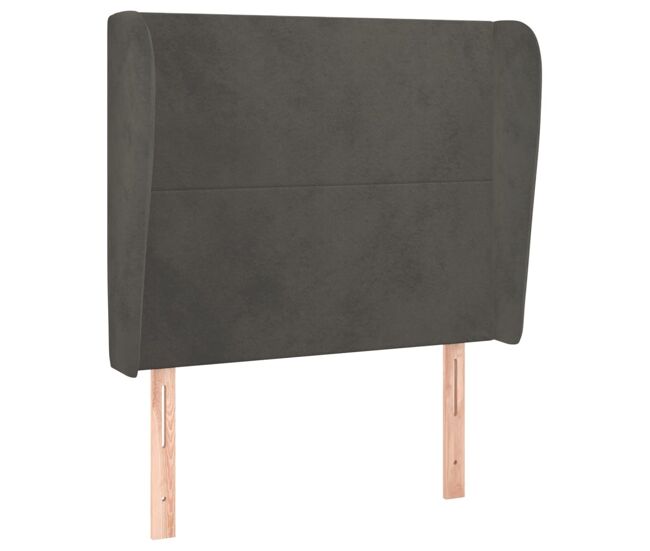 Vidaxl cabeceira cama c/ abas veludo 83x23x118/128 cm cinzento-escuro