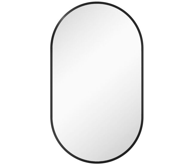 Homcom espelho casa de banho oval 40x3x70 cm espelho decorativo de parede com estrutura de liga de alumínio para sala de estar entrada corredor