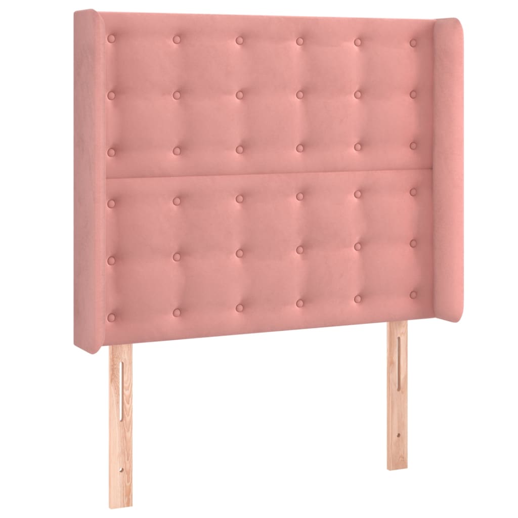 Vidaxl cabeceira cama c/ abas veludo 103x16x118/128 cm rosa
