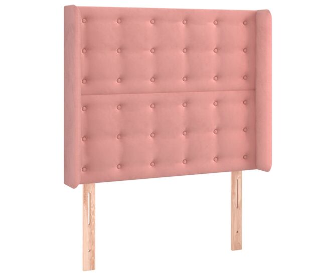 Vidaxl cabeceira cama c/ abas veludo 103x16x118/128 cm rosa