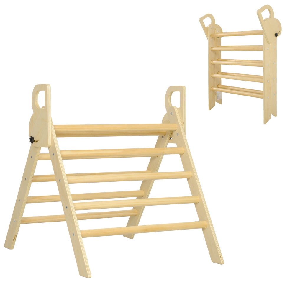Aiyaplay triângulo de escalar de madeira dobrável triângulo de aprendizagem para enfants de 18-48 meses para desenvolver habilidades de equilíbrio e coordenação 82x66x71 cm madeira