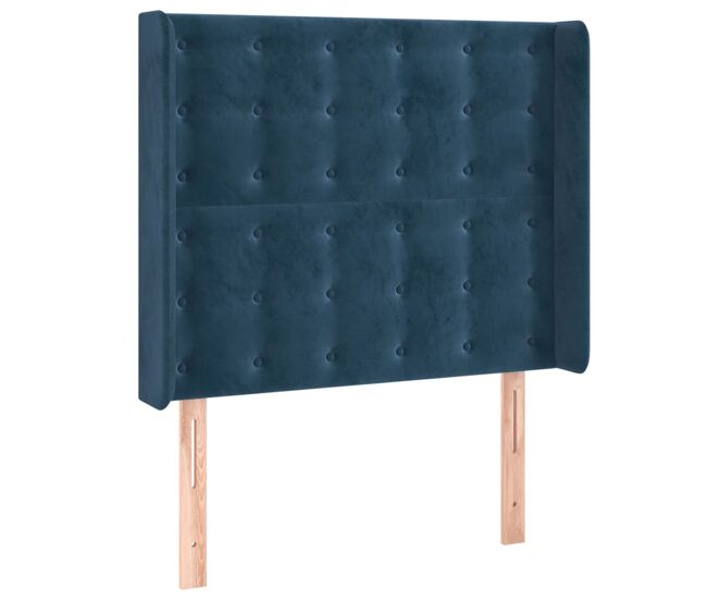 Vidaxl cabeceira cama c/ abas veludo 103x16x118/128 cm azul-escuro