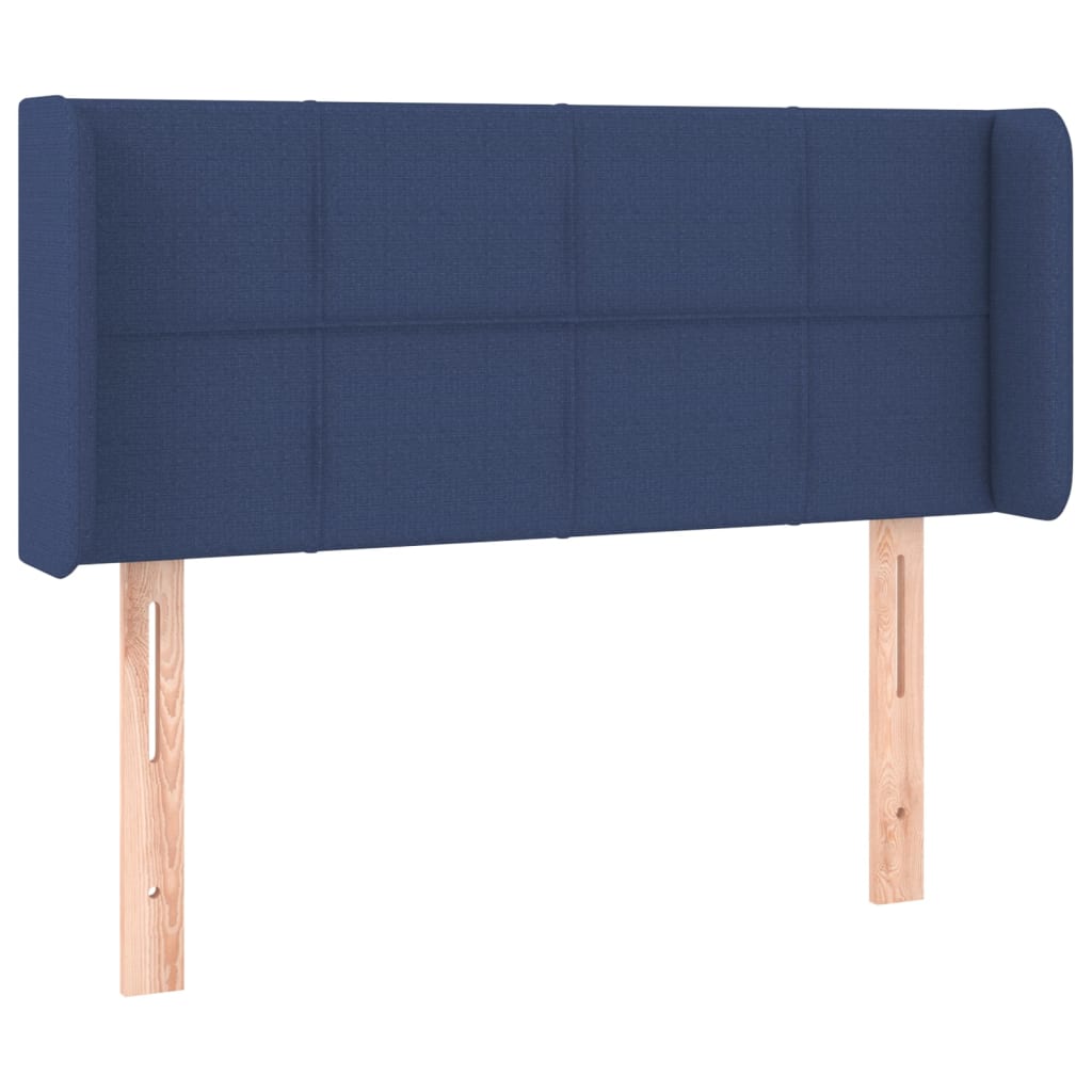 Vidaxl cabeceira de cama c/ abas tecido 83x16x78/88 cm azul